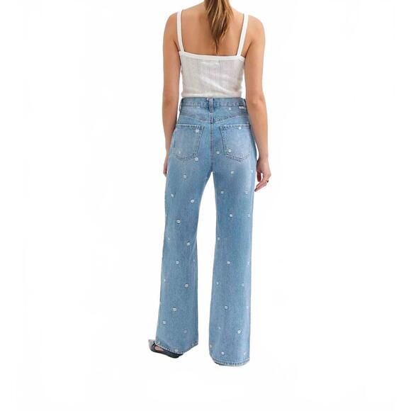 NEW DAZE far out high rise wide leg jean in daze-y - Picture 3 of 5